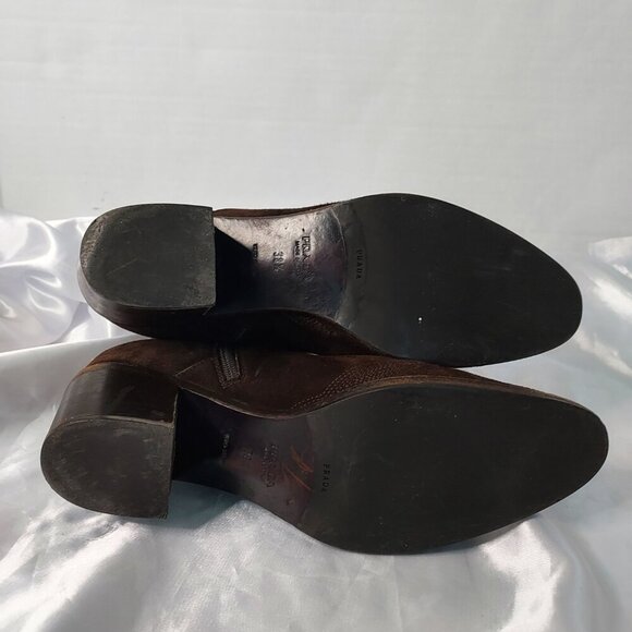 Prada Brown Suede Ankle Boots Women’s EU 38.5 Very Good Used Condition Designer - Picture 8 of 16